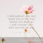 I will instruct you and teach you in the way which you shall go. I will counsel you with my eye on you.